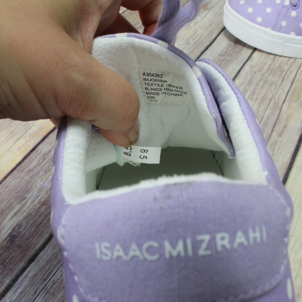 Isaac Mizrahi Live Imjorina Purple Canvas Polka Dots Lace Up Sneakers Size 8.5 - Picture 7 of 10